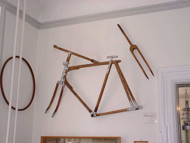 Wooden bike in cycle museum