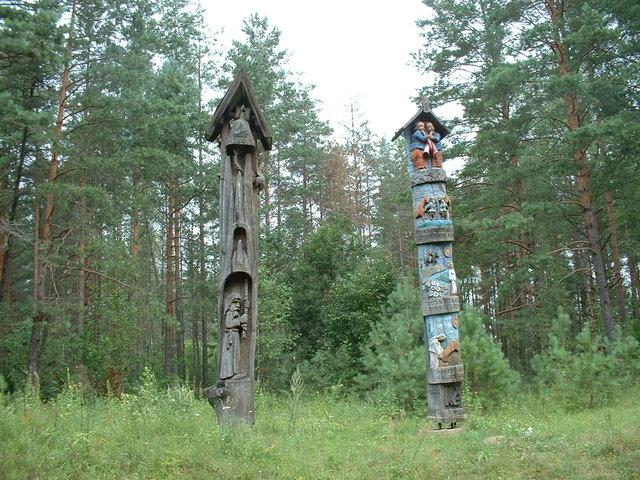 Carved poles