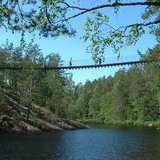 Suspension bridge from below